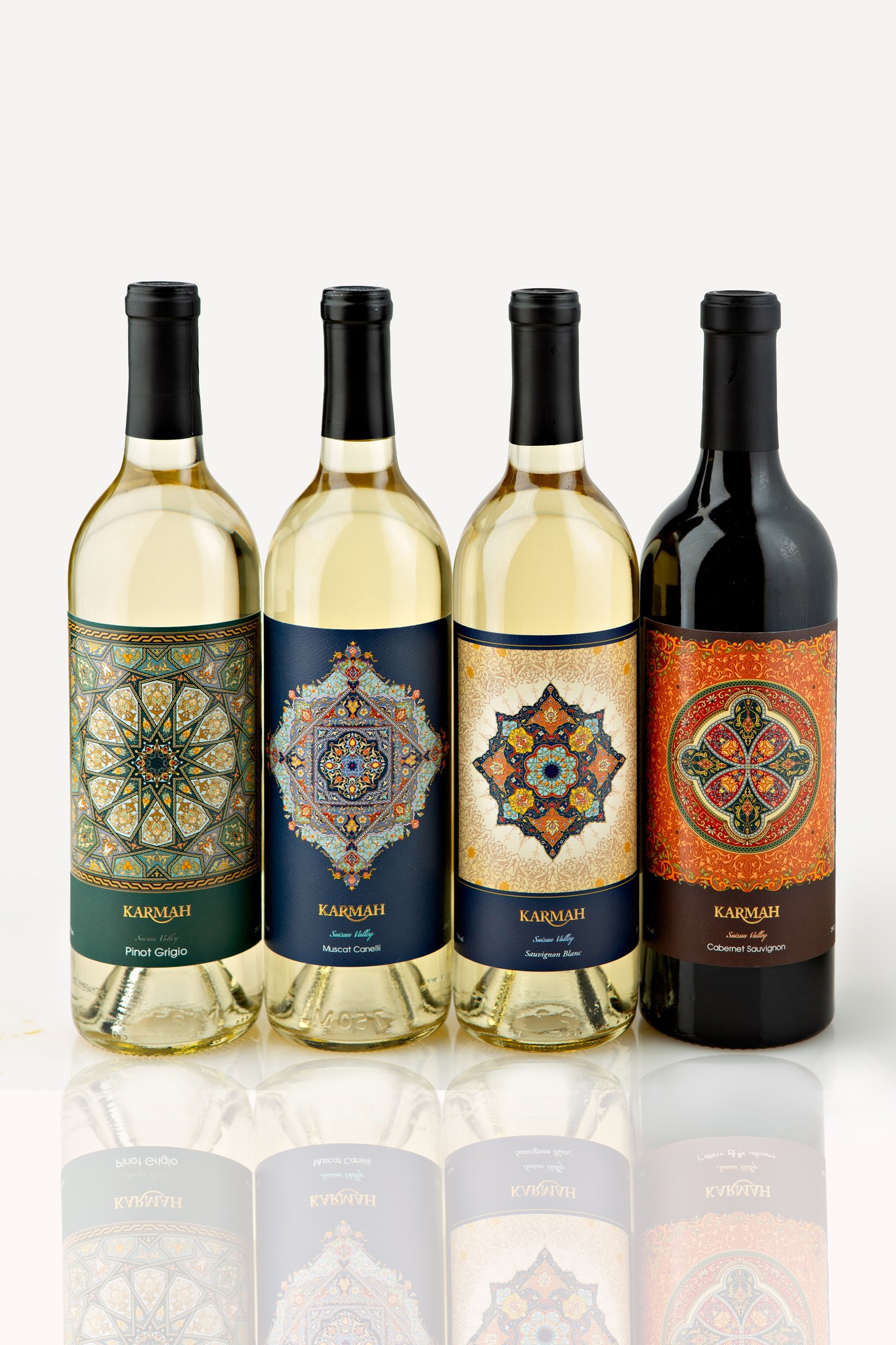 Karmah wine bottle lineup